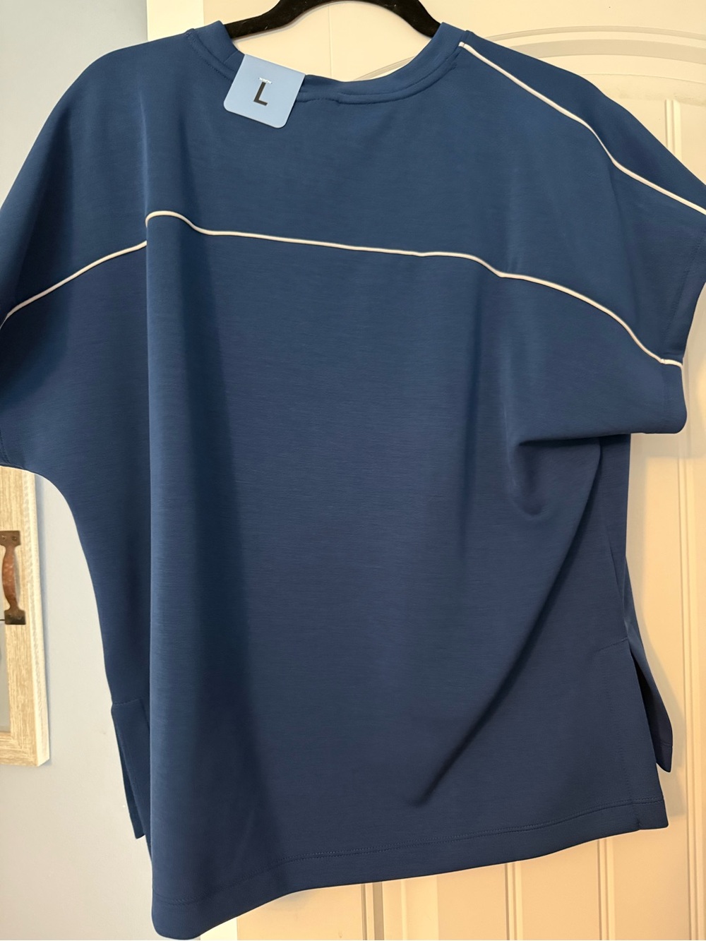 Casual Crewneck Tee in Navy Blue by Mott & Bow - Picture 2 of 3